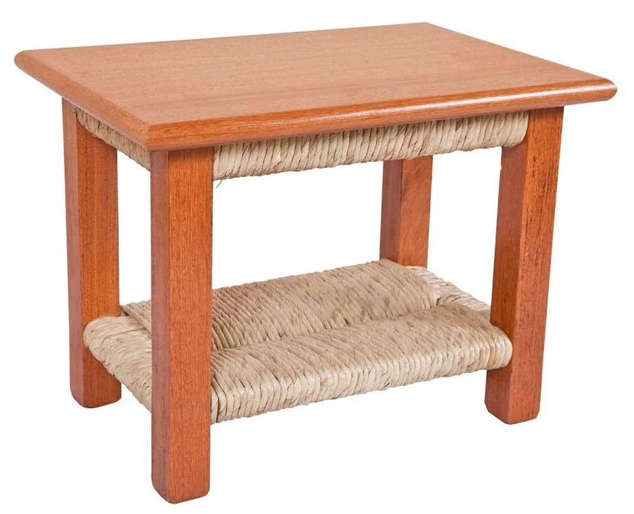 Mesa De Centro Com Palha 40cm X 50cm Nobre