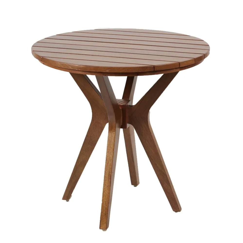 Mesa Jardim 100cm Tampo Maciço Ripado Nobre